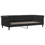 vidaXL Lit de jour avec gigogne et tiroirs sans matelas noir 90x200 cm