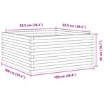 vidaXL Jardinière 100x100x46 cm bois de pin massif