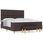 lit box spring vidaXL avec matelas et banc marron foncé 180x200 cm en tissu