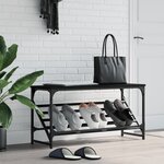vidaXL Étagère à chaussures noir 90x30x45 cm bois d'ingénierie