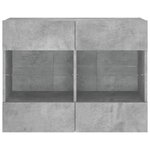 vidaXL Meuble TV mural avec lumières LED gris béton 78 5x30x60 5 cm