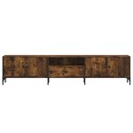 vidaXL Meuble TV à tiroir chêne fumé 200x25x44 cm bois d'ingénierie