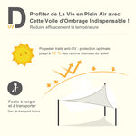 Voile d'ombrage triangulaire grande taille 4 x 4 x 4 m polyester imperméabilisé haute densité 160 g/m² gris