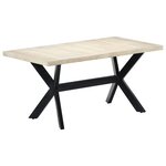 vidaXL Table à manger Blanc 160x80x75 cm Bois de manguier massif