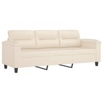 vidaXL Ensemble de canapés 2 Pièces avec coussins Beige Tissu microfibre