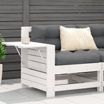 vidaXL Canapé de jardin accoudoir et table d'appoint blanc massif pin