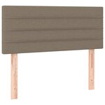 vidaXL Sommier à lattes de lit avec matelas LED Taupe 90x190 cm Tissu