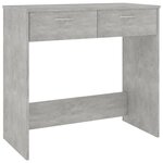 Bureau table poste de travail meuble d'ordinateur informatique étude 80 x 40 x 75 cm bois d’ingénierie gris 02_0023846