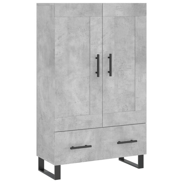 vidaXL Buffet haut gris béton 69 5x31x115 cm bois d'ingénierie