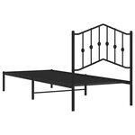 vidaXL Cadre de lit métal avec tête de lit noir 90x190 cm