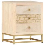 vidaXL Table de chevet doré 40 x 30 x 50 cm bois de manguier massif