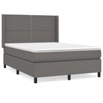 vidaXL Sommier à lattes de lit avec matelas Gris 140x200 cm Similicuir