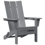 vidaXL Chaise Adirondack pliante Gris clair 74 5x80 5x90 cm HDPE