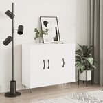 vidaXL Buffet blanc 90x34x80 cm bois d'ingénierie