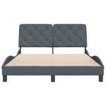 vidaXL Cadre de lit avec tête de lit Gris foncé 140x200 cm Velours