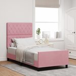 Cadre de Lit vidaXL Rose 100x200 cm Velours