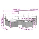 vidaXL Ensemble de canapés de jardin 7 pièces avec coussins gris en poly ratte