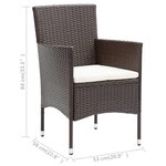 vidaXL Chaises à manger de jardin lot de 4 Résine tressée Marron