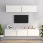 vidaXL Meubles TV 5 Pièces Blanc Bois massif de pin