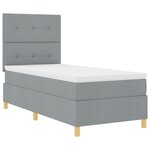 vidaXL Lit à ressorts avec matelas gris clair 100x200 cm tissu
