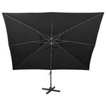 vidaXL Parasol déporté à double toit Noir 400x300 cm