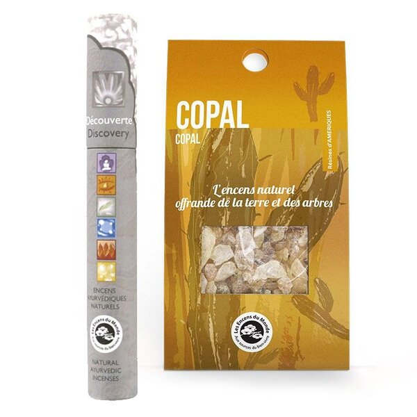 Résine de Copal en larmes + 14 bâtonnets d'encens ayurvédique