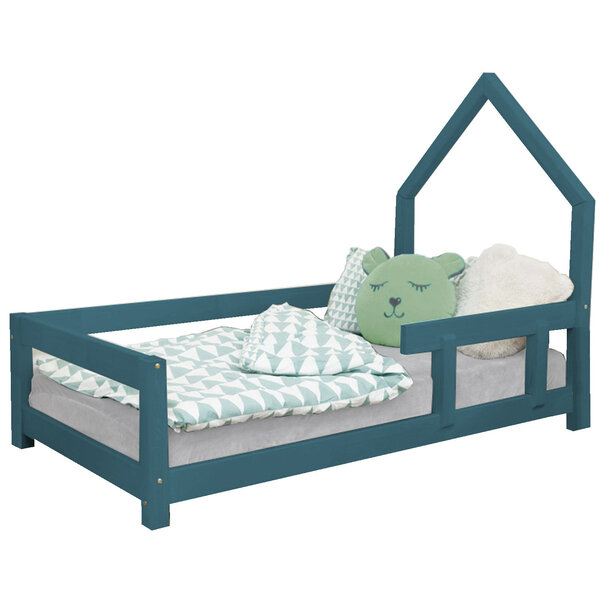 Lit cabane enfant POPPI 90 x 200 vert pétrole 1