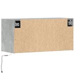 vidaXL Meuble TV mural avec lumières LED gris béton 80x31x35 cm
