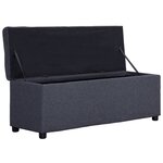 vidaXL Banc avec compartiment de rangement 116 cm Gris foncé Polyester