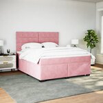 vidaXL Sommier à lattes de lit avec matelas Rose 200x200 cm Velours