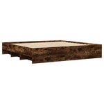 vidaXL Cadre de lit chêne fumé 200x200 cm bois d'ingénierie
