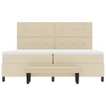 vidaXL Lit Box Spring avec Matelas & Banc Crème 200x200 cm Tissu