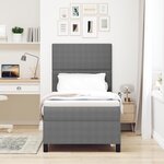 vidaXL Lit Box Spring avec Matelas et Lumière LED Grise Simple en Tissu Corduroy