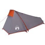 vidaXL Tente de camping tunnel 1 personne gris et orange imperméable
