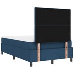 vidaXL Lit à ressorts avec matelas & LED bleue 120x190 cm tissu