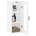 vidaXL Armoire murale blanc brillant 34 5x34x90 cm