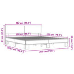 vidaXL Cadre de lit sans matelas chêne fumé 200x200 cm