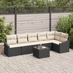 vidaXL Ensemble de salle à manger de jardin 6 pièces avec coussins en poly rattan brun
