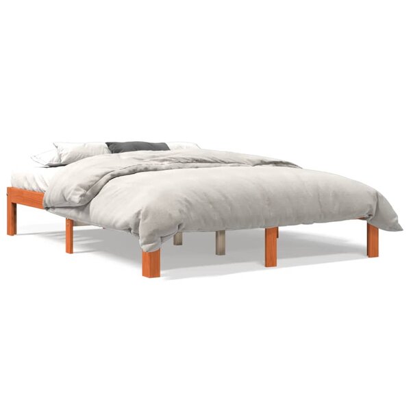 vidaXL Cadre de lit sans matelas cire marron 120x190cm bois pin massif