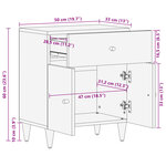 vidaXL Table de chevet 50x33x60 cm bois de manguier massif