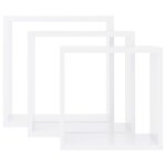 vidaXL Étagères murales sous forme de cube 3 Pièces Blanc MDF