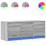 vidaXL Meuble TV avec LED sonoma gris 97x34x40 cm bois d'ingénierie