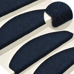vidaXL Tapis autoadhésifs 10 Pièces Bleu marine 56x17x3 cm Aiguilleté