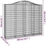 vidaXL Paniers à gabions arqués 4 Pièces 200x30x160/180 cm Fer galvanisé