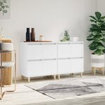vidaXL Buffets 2 Pièces blanc 60x35x70 cm bois d'ingénierie