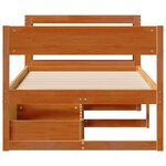 vidaXL Cadre de lit sans matelas cire marron 90x200 cm bois pin massif