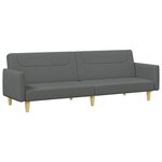 vidaXL Canapé-lit à 2 places avec repose-pied gris foncé tissu