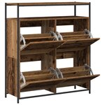 vidaXL Cabinet à chaussures avec 4 tiroirs à rabat en bois ancien 100x34x112 cm