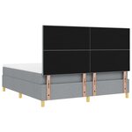 vidaXL Lit à ressort avec matelas gris clair super king en tissu