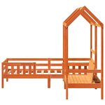 vidaXL Ensemble de lit et de banc avec toit 100x200 cm bois pin massif